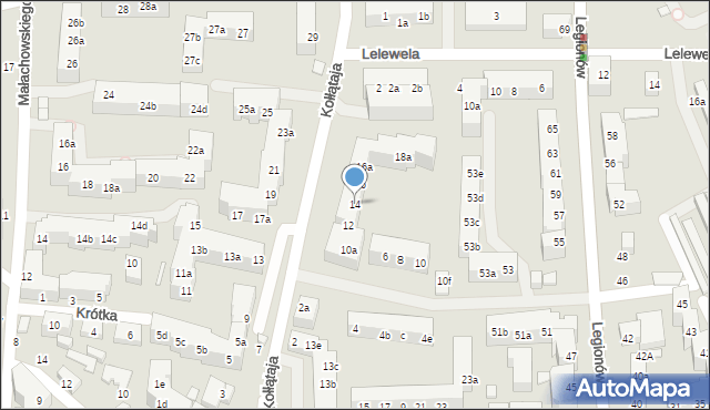 Toruń, Kołłątaja Hugo, 14, mapa Torunia