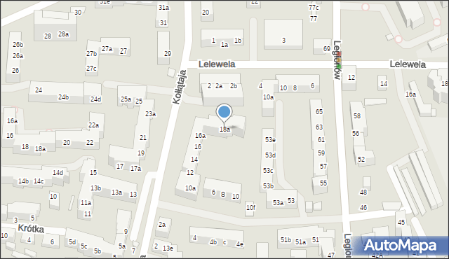 Toruń, Kołłątaja Hugo, 18a, mapa Torunia