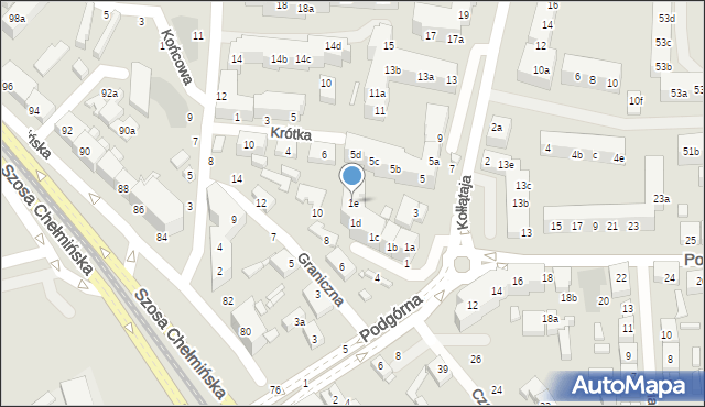 Toruń, Kołłątaja Hugo, 1e, mapa Torunia