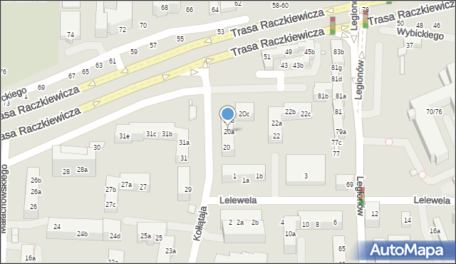 Toruń, Kołłątaja Hugo, 20a, mapa Torunia