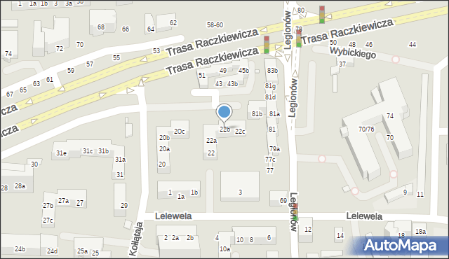 Toruń, Kołłątaja Hugo, 22b, mapa Torunia