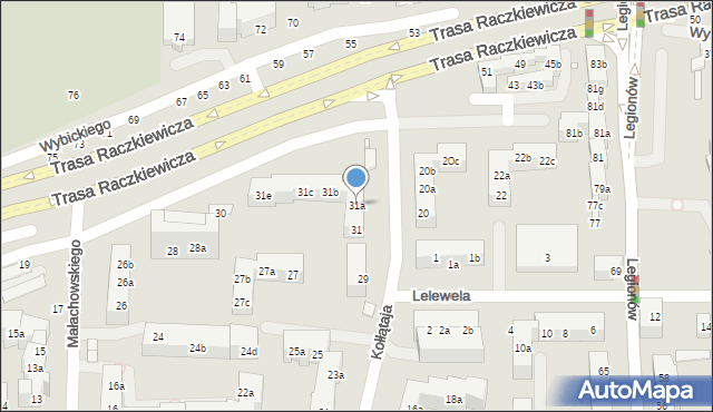 Toruń, Kołłątaja Hugo, 31a, mapa Torunia