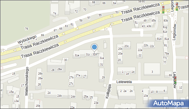 Toruń, Kołłątaja Hugo, 31b, mapa Torunia