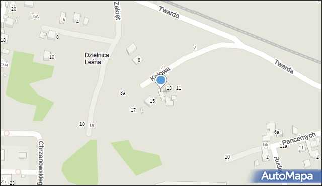 Toruń, Kołowa, 15A, mapa Torunia