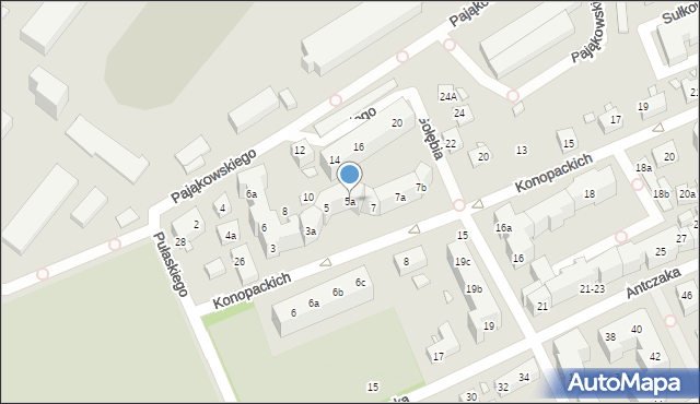 Toruń, Konopackich, 5a, mapa Torunia