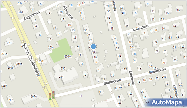 Toruń, Konopna, 12, mapa Torunia