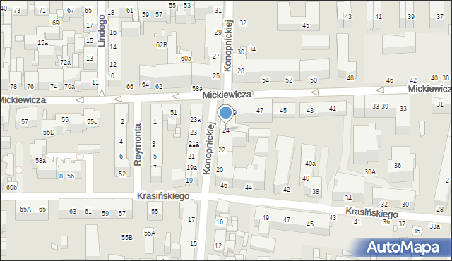 Toruń, Konopnickiej Marii, 24, mapa Torunia