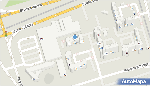 Toruń, Konstytucji 3 Maja, 11a, mapa Torunia