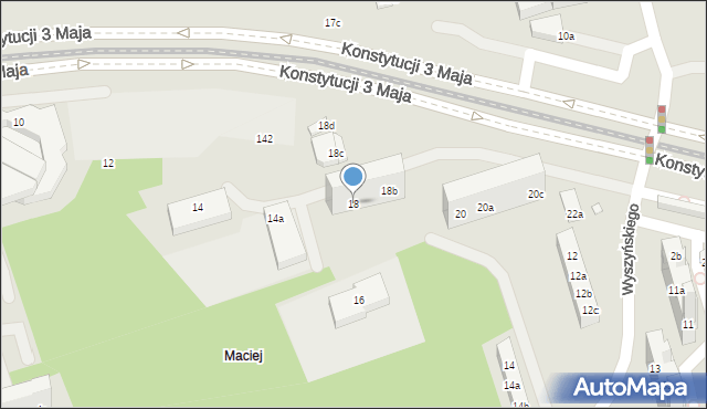 Toruń, Konstytucji 3 Maja, 18, mapa Torunia