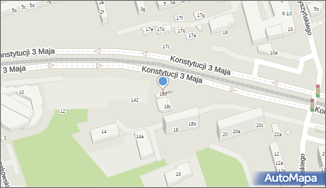 Toruń, Konstytucji 3 Maja, 18d, mapa Torunia