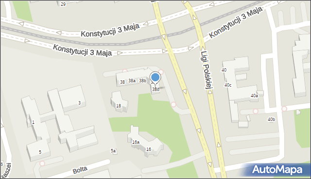 Toruń, Konstytucji 3 Maja, 38d, mapa Torunia
