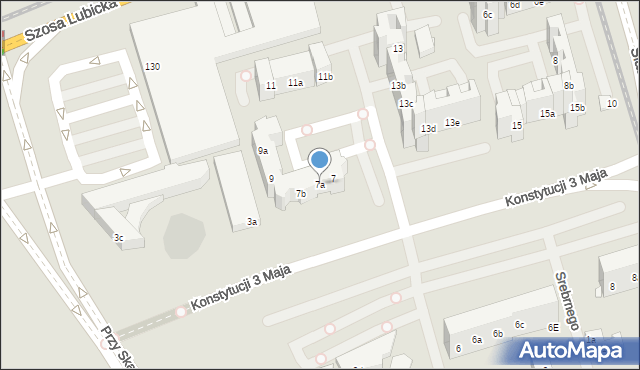Toruń, Konstytucji 3 Maja, 7a, mapa Torunia