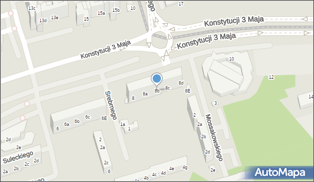 Toruń, Konstytucji 3 Maja, 8b, mapa Torunia