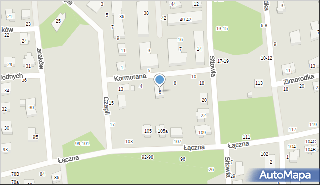 Toruń, Kormorana, 6, mapa Torunia