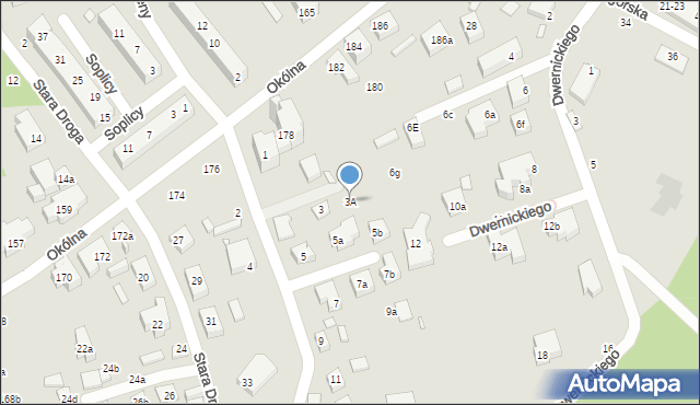 Toruń, Kościelna, 3A, mapa Torunia