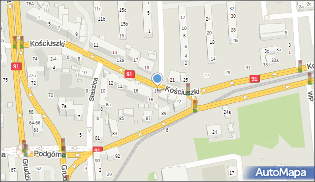 Toruń, Kościuszki Tadeusza, gen., 16d, mapa Torunia