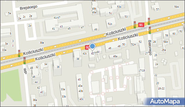 Toruń, Kościuszki Tadeusza, gen., 42, mapa Torunia