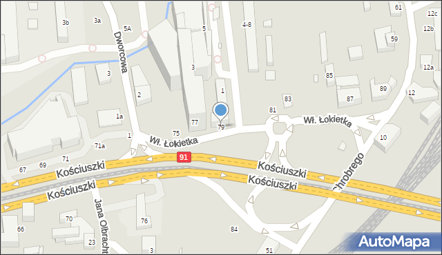 Toruń, Kościuszki Tadeusza, gen., 79, mapa Torunia