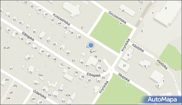 Toruń, Koszalińska, 54, mapa Torunia