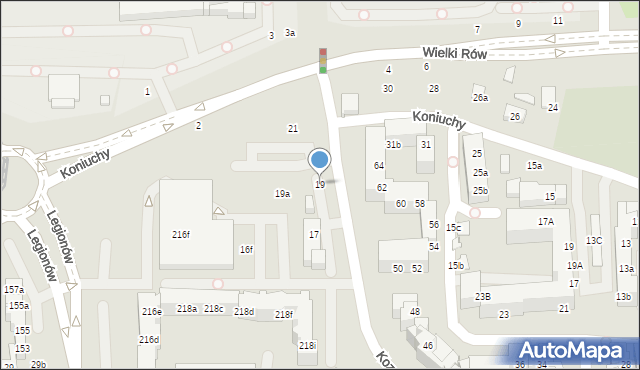 Toruń, Kozacka, 19, mapa Torunia