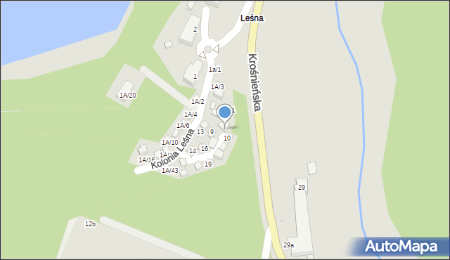 Torzym, Kolonia Leśna, 1A/13, mapa Torzym