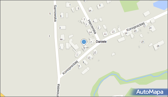 Toszek, Konopnickiej Marii, 5, mapa Toszek