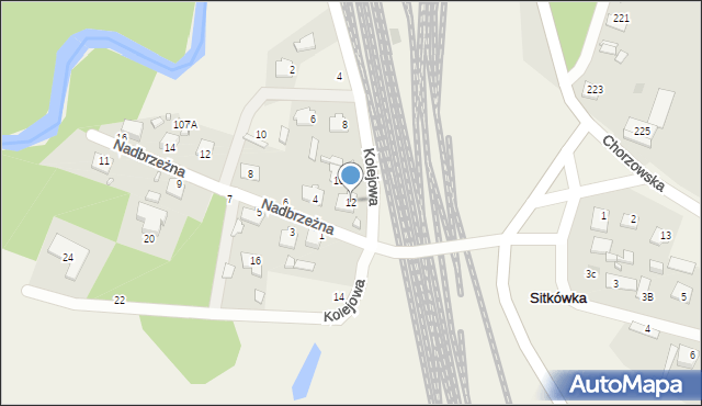 Trzcianki Osada, Kolejowa, 12, mapa Trzcianki Osada