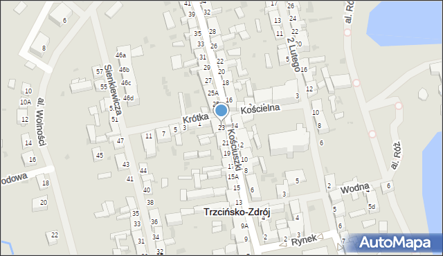 Trzcińsko-Zdrój, Kościuszki Tadeusza, gen., 23, mapa Trzcińsko-Zdrój