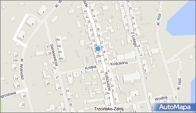 Trzcińsko-Zdrój, Kościuszki Tadeusza, gen., 25A, mapa Trzcińsko-Zdrój