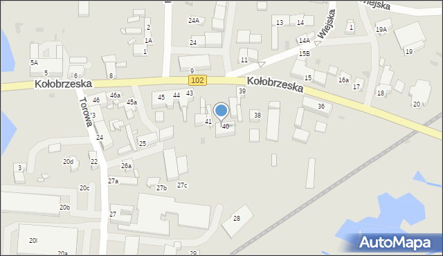 Trzebiatów, Kołobrzeska, 40A, mapa Trzebiatów