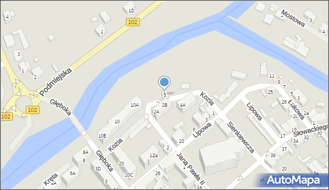 Trzebiatów, Kozia, 3, mapa Trzebiatów