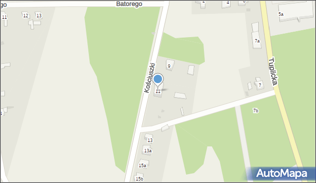 Trzebiel, Kościuszki Tadeusza, gen., 11, mapa Trzebiel