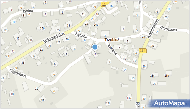 Trzebież, Kopernika Mikołaja, 4, mapa Trzebież