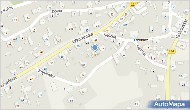 Trzebież, Kopernika Mikołaja, 8, mapa Trzebież