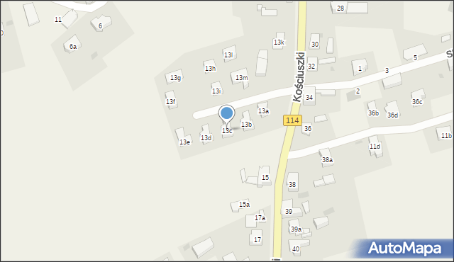 Trzebież, Kościuszki Tadeusza, gen., 13c, mapa Trzebież