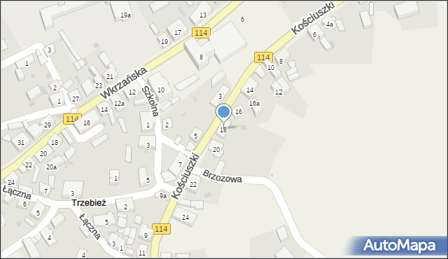 Trzebież, Kościuszki Tadeusza, gen., 18, mapa Trzebież