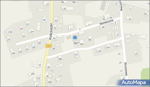 Trzebież, Kościuszki Tadeusza, gen., 36b, mapa Trzebież