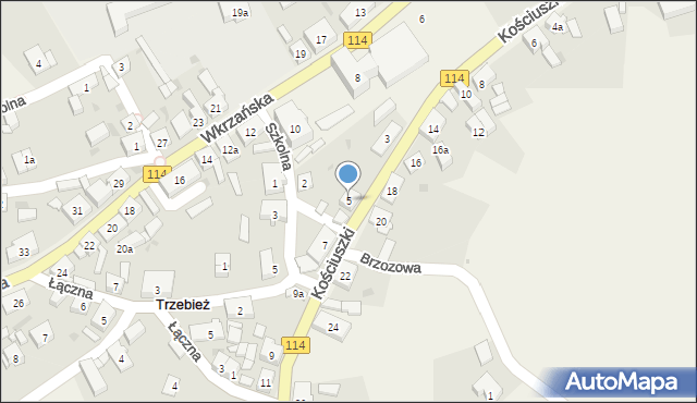 Trzebież, Kościuszki Tadeusza, gen., 5, mapa Trzebież