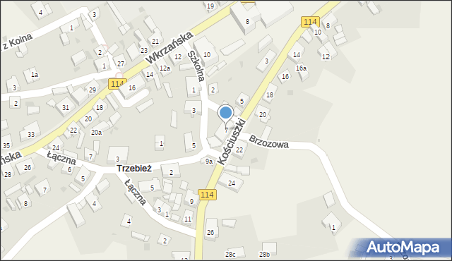 Trzebież, Kościuszki Tadeusza, gen., 7, mapa Trzebież
