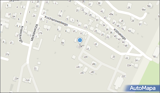 Trzebinia, Kochanowskiego Jana, 12a, mapa Trzebinia