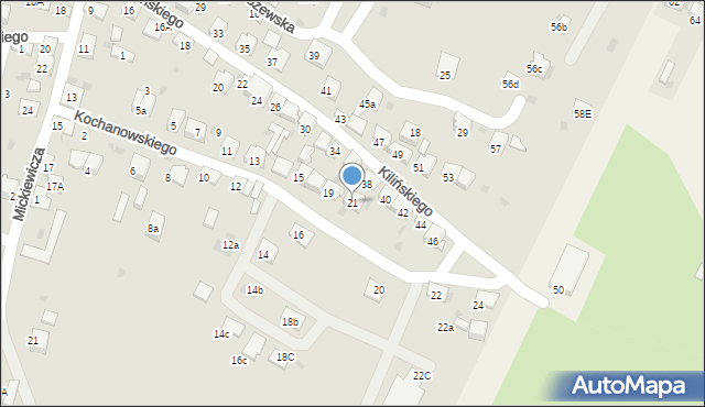 Trzebinia, Kochanowskiego Jana, 21, mapa Trzebinia