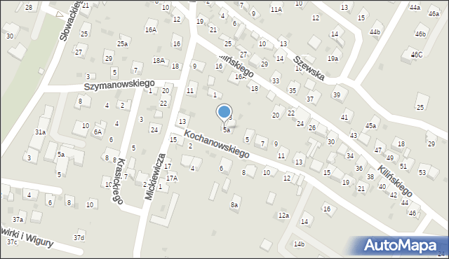 Trzebinia, Kochanowskiego Jana, 5b, mapa Trzebinia