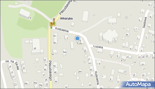 Trzebinia, Kościelna, 8a, mapa Trzebinia