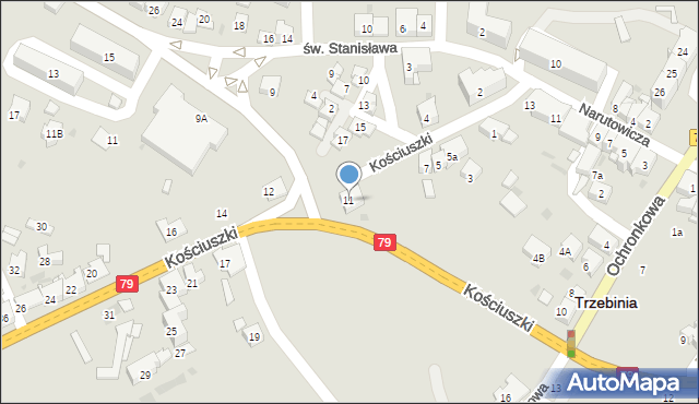 Trzebinia, Kościuszki Tadeusza, gen., 11, mapa Trzebinia
