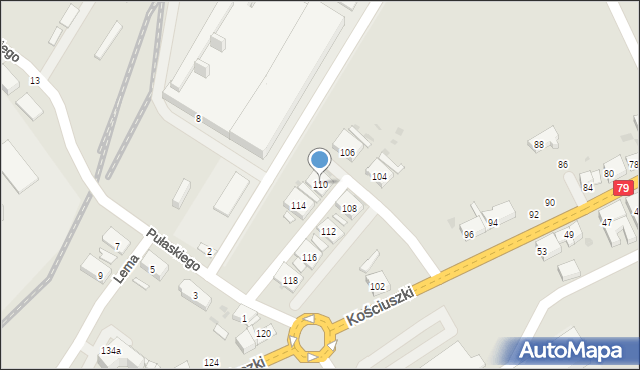 Trzebinia, Kościuszki Tadeusza, gen., 110, mapa Trzebinia