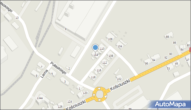Trzebinia, Kościuszki Tadeusza, gen., 114, mapa Trzebinia