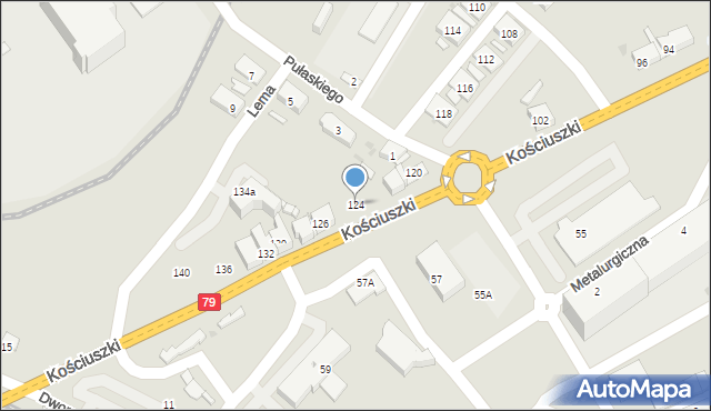 Trzebinia, Kościuszki Tadeusza, gen., 124, mapa Trzebinia