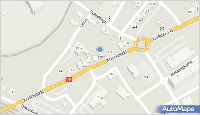 Trzebinia, Kościuszki Tadeusza, gen., 126, mapa Trzebinia