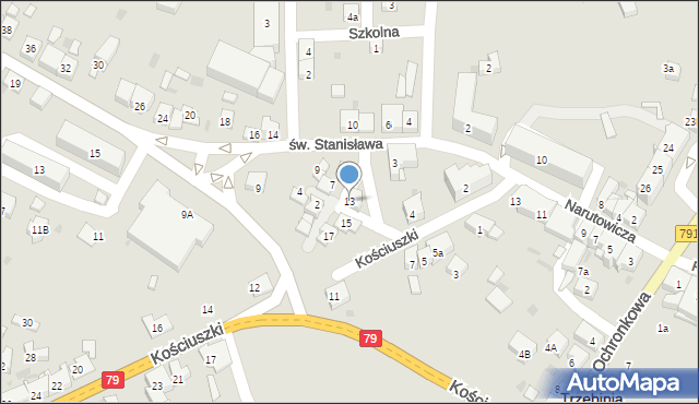 Trzebinia, Kościuszki Tadeusza, gen., 13, mapa Trzebinia