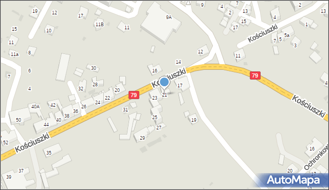 Trzebinia, Kościuszki Tadeusza, gen., 21, mapa Trzebinia